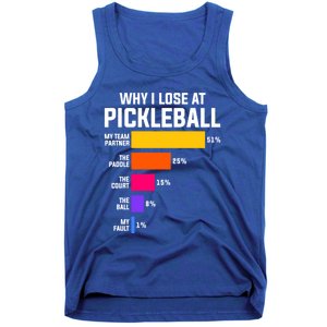 Why I Lose Pickleball: Funny Pickleball Humor Great Gift Tank Top