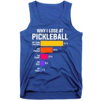 Why I Lose Pickleball: Funny Pickleball Humor Great Gift Tank Top