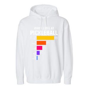 Why I Lose Pickleball: Funny Pickleball Humor Great Gift Garment-Dyed Fleece Hoodie