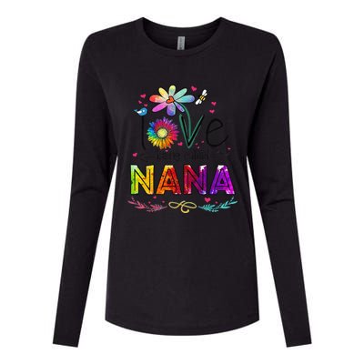 Womens I Love Being Called Nana Daisy Flower Cute Mother's Day Womens Cotton Relaxed Long Sleeve T-Shirt