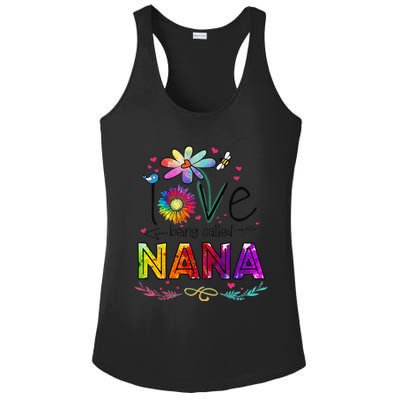 Womens I Love Being Called Nana Daisy Flower Cute Mother's Day Ladies PosiCharge Competitor Racerback Tank