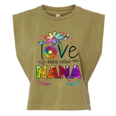 Womens I Love Being Called Nana Daisy Flower Cute Mother's Day Garment-Dyed Women's Muscle Tee