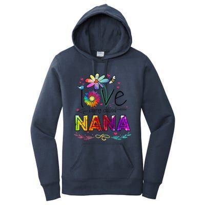 Womens I Love Being Called Nana Daisy Flower Cute Mother's Day Women's Pullover Hoodie