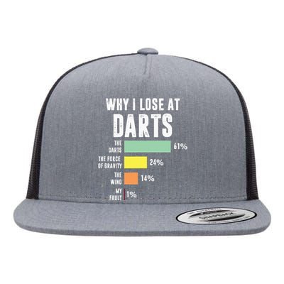 Why I Lose At Darts Funny Darts Player Flat Bill Trucker Hat