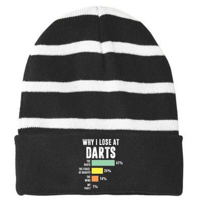 Why I Lose At Darts Funny Darts Player Striped Beanie with Solid Band