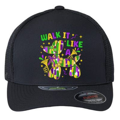 Walk It Like A Dog Happy Mardi Gras New Orleans Fat Tuesday Flexfit Unipanel Trucker Cap