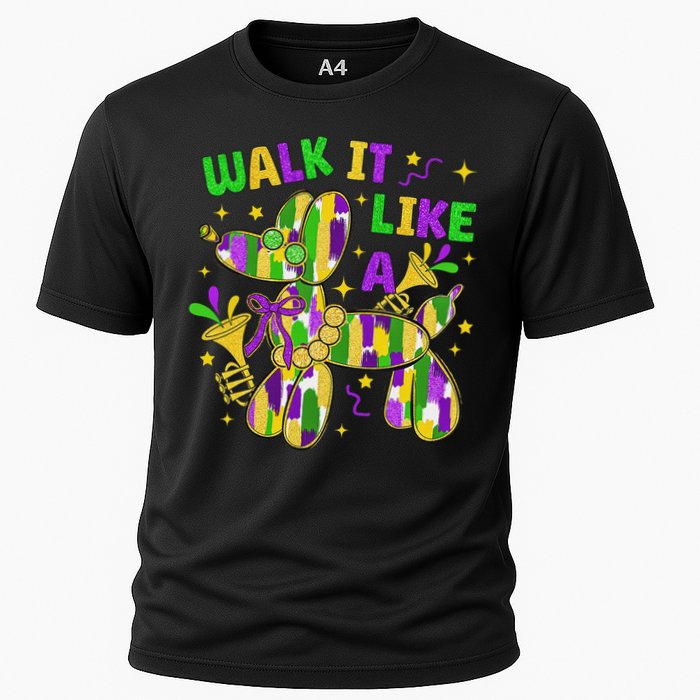 Walk It Like A Dog Happy Mardi Gras New Orleans Fat Tuesday Cooling Performance Crew T-Shirt
