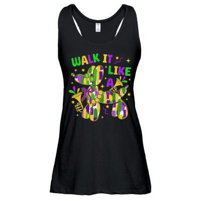 Walk It Like A Dog Happy Mardi Gras New Orleans Fat Tuesday Ladies Essential Flowy Tank