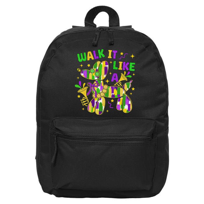 Walk It Like A Dog Happy Mardi Gras New Orleans Fat Tuesday 16 in Basic Backpack
