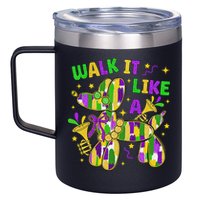 Walk It Like A Dog Happy Mardi Gras New Orleans Fat Tuesday 12oz Stainless Steel Coffee Mug