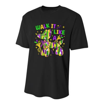 Walk It Like A Dog Happy Mardi Gras New Orleans Fat Tuesday Youth Performance Sprint T-Shirt