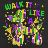 Walk It Like A Dog Happy Mardi Gras New Orleans Fat Tuesday 25L Jumbo Tote