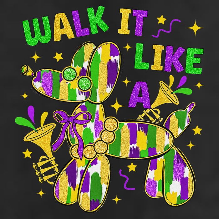 Walk It Like A Dog Happy Mardi Gras New Orleans Fat Tuesday 25L Jumbo Tote