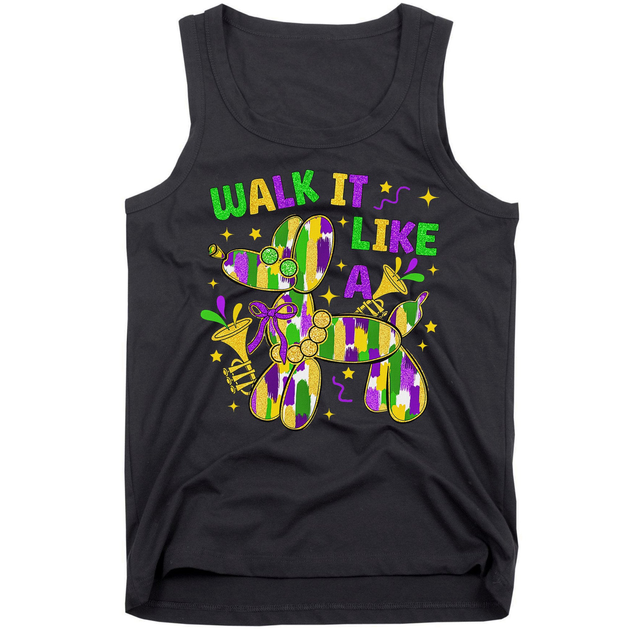 Walk It Like A Dog Happy Mardi Gras New Orleans Fat Tuesday Tank Top