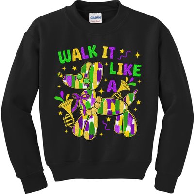 Walk It Like A Dog Happy Mardi Gras New Orleans Fat Tuesday Kids Sweatshirt