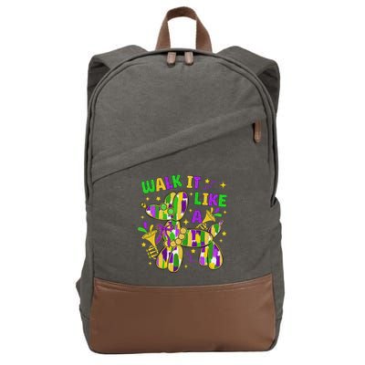 Walk It Like A Dog Happy Mardi Gras New Orleans Fat Tuesday Cotton Canvas Backpack