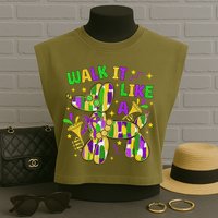 Walk It Like A Dog Happy Mardi Gras New Orleans Fat Tuesday Garment-Dyed Women's Muscle Tee