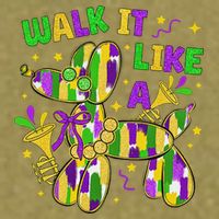 Walk It Like A Dog Happy Mardi Gras New Orleans Fat Tuesday Garment-Dyed Women's Muscle Tee