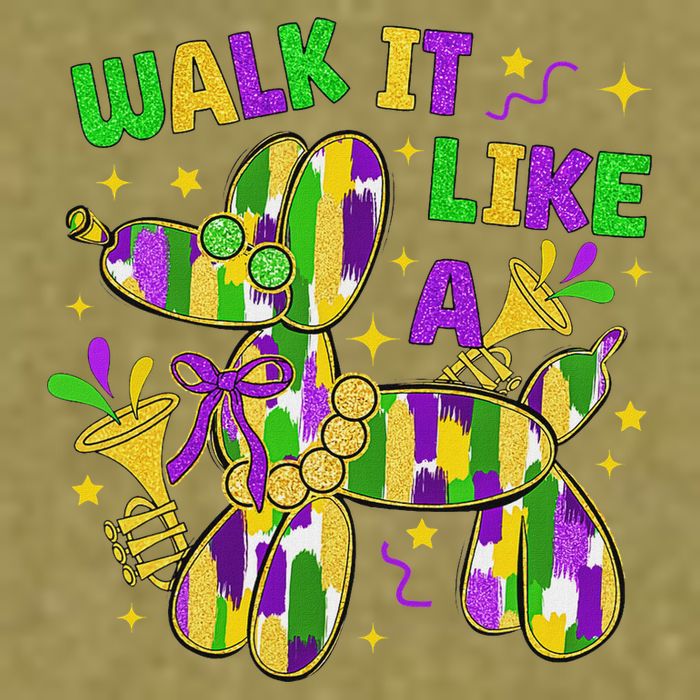 Walk It Like A Dog Happy Mardi Gras New Orleans Fat Tuesday Garment-Dyed Women's Muscle Tee