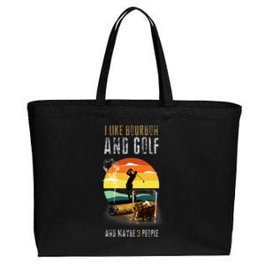 Whiskey I Like Bourbon and Golf and Maybe 3 People Cotton Canvas Jumbo Tote