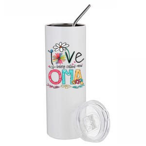 Womens I Love Being Called Oma Sunflower Mother's Day Stainless Steel Tumbler