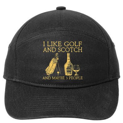 Whiskey I Like Bourbon and Golf and Maybe 3 People 7-Panel Snapback Hat