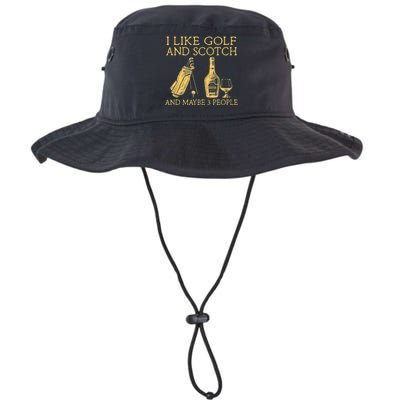 Whiskey I Like Bourbon and Golf and Maybe 3 People Legacy Cool Fit Booney Bucket Hat