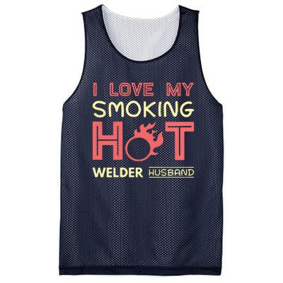 Welder I Love My Smoking Hot Welder Husband Mesh Reversible Basketball Jersey Tank