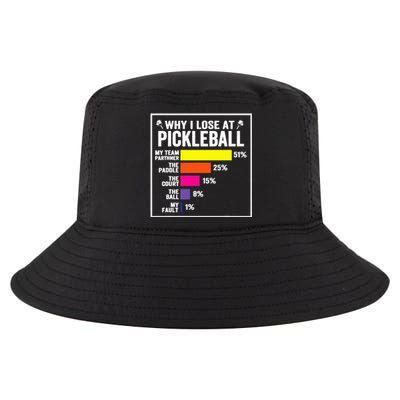 Why I Lose at Pickleball Humor Funny Pickleballers Cool Comfort Performance Bucket Hat