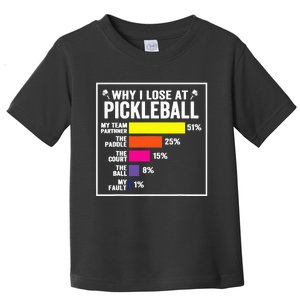 Why I Lose at Pickleball Humor Funny Pickleballers Toddler T-Shirt