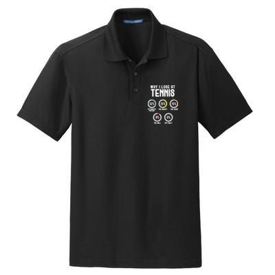 Why I Lose At Tennis Cute Percentage Tennis Player Funny Gift Dry Zone Grid Polo