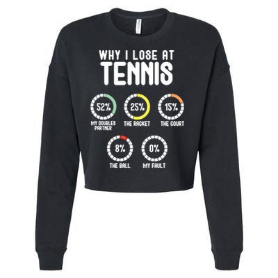 Why I Lose At Tennis Cute Percentage Tennis Player Funny Gift Cropped Pullover Crew