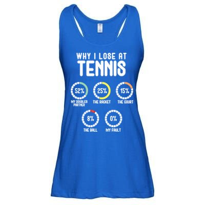 Why I Lose At Tennis Cute Percentage Tennis Player Funny Gift Ladies Essential Flowy Tank