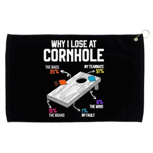 Why I Lose at Cornhole Humor Toss Like a Boss Grommeted Golf Towel