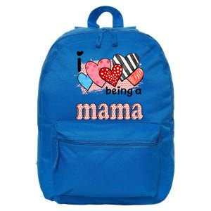 Wo I Love Being A Mama Cute Hearts Mama Gift 16 in Basic Backpack