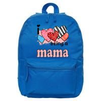 Wo I Love Being A Mama Cute Hearts Mama Gift 16 in Basic Backpack