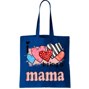 Wo I Love Being A Mama Cute Hearts Mama Gift Tote Bag