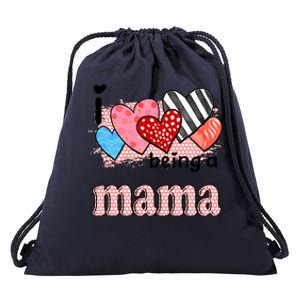 Wo I Love Being A Mama Cute Hearts Mama Gift Drawstring Bag