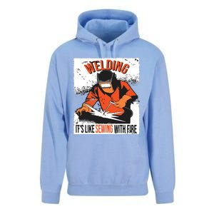 Welding It's Like Sewing With Fire Welder Weld Job Premium Unisex Surf Hoodie