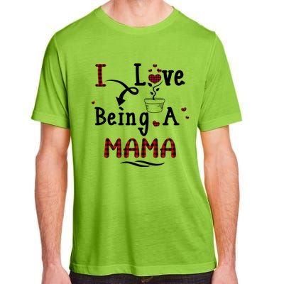 Wo I Love Being A Mama Cute Hearts Mama Funny Gift Funny Gift Adult ChromaSoft Performance T-Shirt