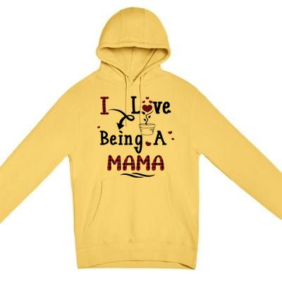 Wo I Love Being A Mama Cute Hearts Mama Funny Gift Funny Gift Premium Pullover Hoodie