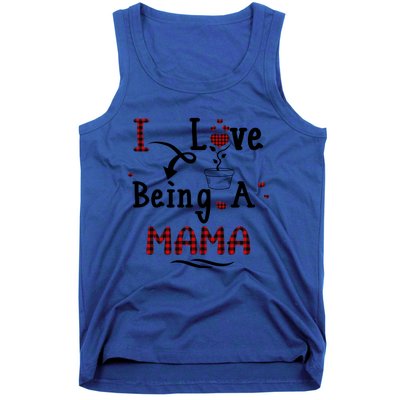 Wo I Love Being A Mama Cute Hearts Mama Funny Gift Funny Gift Tank Top