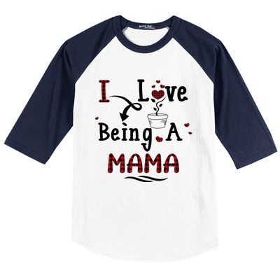 Wo I Love Being A Mama Cute Hearts Mama Funny Gift Funny Gift Baseball Sleeve Shirt