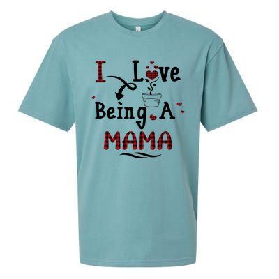 Wo I Love Being A Mama Cute Hearts Mama Funny Gift Funny Gift Sueded Cloud Jersey T-Shirt