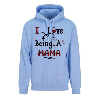 Wo I Love Being A Mama Cute Hearts Mama Funny Gift Funny Gift Unisex Surf Hoodie