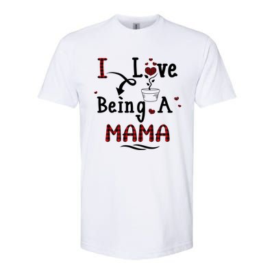 Wo I Love Being A Mama Cute Hearts Mama Funny Gift Funny Gift Softstyle CVC T-Shirt