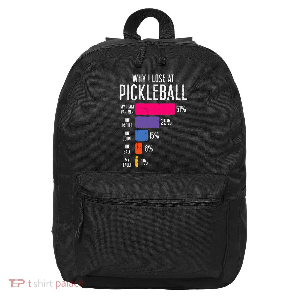Why I Lose At Pickleball Funny Pickle Ball Women Men Kids 16 in Basic Backpack