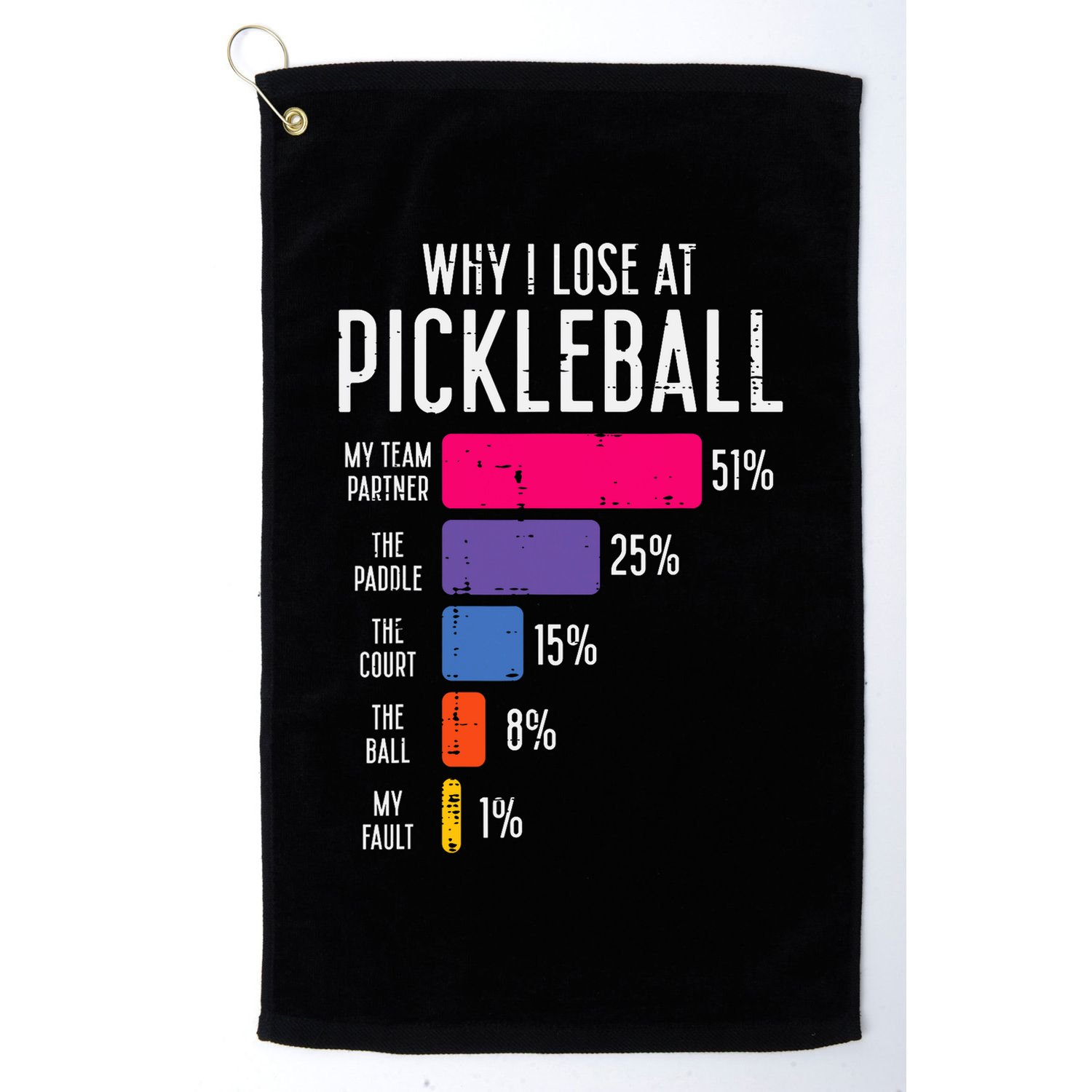 Why I Lose At Pickleball Funny Pickle Ball Women Men Kids Golf Towel