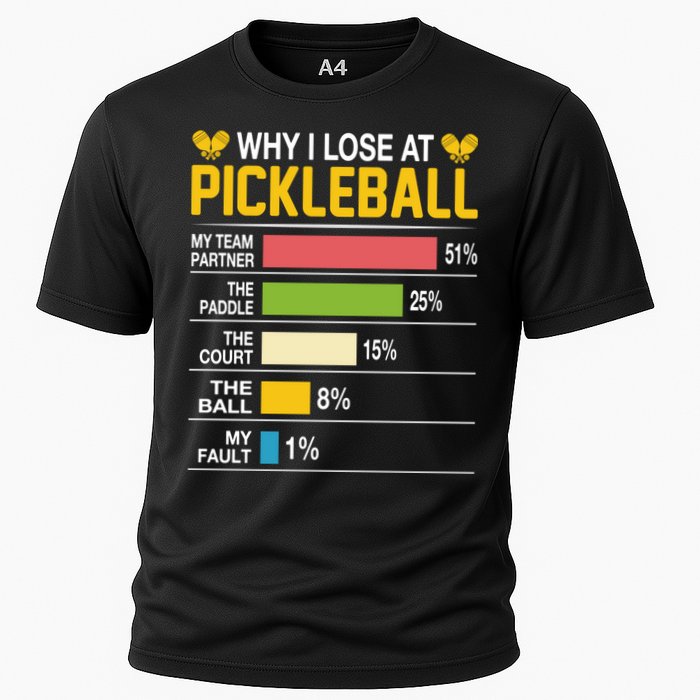 Why I Lose At Pickleball Funny Losing Game Sports Graphic Gift Cooling Performance Crew T-Shirt