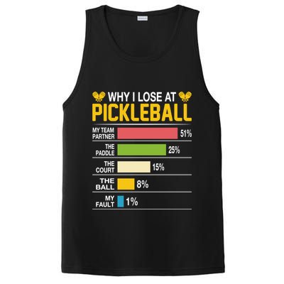 Why I Lose At Pickleball Funny Losing Game Sports Graphic Gift PosiCharge Competitor Tank